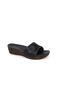 Women's Navy Blue Buckle Casual Slippers - 2