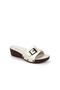Women's Cream Buckle Daily Slippers - 2