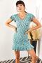 Women's Mint Leaf Camisole Dress with Frilly Sleeves and Skirt ELB-19001407
