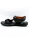Men's Black Genuine Leather Sandals - 3