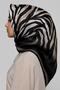 وشاح حريري أسود نسائي - 3