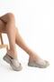 Women's Skin Genuine Leather Wedge Heeled Slippers 6212
