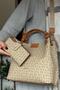 Women's Braided 4 Compartment Shoulder Bag and Handbag 92180- Strgq Kumtaba Combination