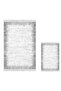 Gray Modern 1342 Non-Slip Base Djt 3-Piece Bath Mat Set Star Leather Round - 2