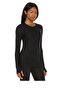 Women's Black Blouse Finger-Slip Anti-Show Silk Jersey - 2