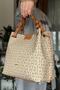 Women's Braided 4 Compartment Shoulder Bag and Handbag 92180- Strgq Kumtaba Combination - 4