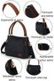3230 Phaselis Women's Black Waterproof Canvas Shoulder Handbag Daily Tote with Pocket - 4