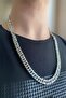Stainless 316l Steel Women's Men's Thick Flat Knitted Model Chain Necklace Grey Silver 10 Mm 58 Cm - 5