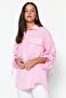 Light Pink Adjustable-Sleeve Ruched Detail Woven Cotton Shirt TCTSS23TG00011 - 2