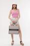 Women's Pink Water Repellent Woven Fabric Beach Bag - 2