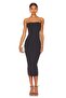 Women's Strapless Cut Slit Midi Dress Silk Jersey - 3