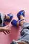 Fell Cobalt Blue Satin Platform Heeled Casual Shoes - 2