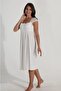 11031 Ecru Maternity Nightgown with Lace Straps - 4