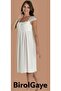 11031 Ecru Maternity Nightgown with Lace Straps - 5