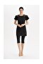 Women's Semi Covered Hijab Swimsuit Short Sleeve 3205 Black