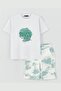 Boy's Summer Top and Bottom Set Green Shorts T-shirt Torent - 5