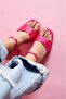 Fell Fuchsia Satin Platform Heeled Casual Shoes - 4