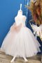 White Powder Bow Tutu Birthday Dress and Bandana Set, Children's Evening Dress - 6