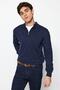 Lacivert Slim Fit Pamuklu Yarım Balıkçı Fermuarlı Yaka Smart Triko Kazak TMNAW23KZ00215 - 2