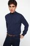 Lacivert Slim Fit Pamuklu Yarım Balıkçı Fermuarlı Yaka Smart Triko Kazak TMNAW23KZ00215 - 3