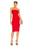Women's Red Strapless Cut Midi Dress