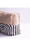 - Black - 100% Cotton Makeup Bag with Geometric Pattern - 3