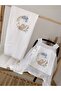 غطاء عربة أطفال مطرز من الموسلين بطبقة واحدة + وسادة عربة أطفال + بطانية مطرزة بطبقة مزدوجة باللون الأبيض الفيل - 2