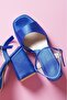 Fell Cobalt Blue Satin Platform Heeled Casual Shoes - 4