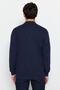 Lacivert Slim Fit Pamuklu Yarım Balıkçı Fermuarlı Yaka Smart Triko Kazak TMNAW23KZ00215 - 6