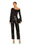 Women's Black One Shoulder Silk Jersey Bodysuit