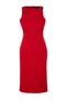 Red Bodycon Collar Accessory Detailed Midi Pencil Skirt Woven Dress Twoss23El02115 - 6