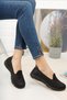 Women's Black Orthopedic Sports Ballerinas Soft Sole Walking Shoes