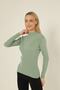 Women's Çağla Self-Collared Ribbed Knitwear Sweater