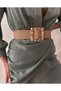 Square Buckle Straw Elastic Women's Belt, Jacket Belt, Shirt Belt, Dress Belt - 7