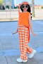 Children's Hat Set Linen Ayrobin Children's Blouse Trousers and Hat Set - 3