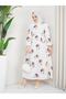 8183 Patterned Linen Dress Orange - 4