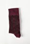 Men's Burgundy-black Patterned Socket Socks