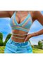 Blue Print Crop Top, Bustier, Summer Fashion, Trendy, Handmade, Does Not Show Inside