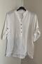 Women's Italian White Button Detailed Patch Lapel Blouse
