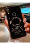 Black Astronaut Stand Edge Gold Detailed Luxury Silicone Case for Huawei Y6 2019