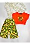 Girl's / Printed Stone / Elastic Crop / Wide Leg Capri / Trousers Suit
