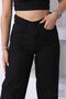 Black High Waist Boyfriend Wide Leg Loose Wide Leg Trousers - 2
