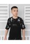 Black Pocket Capri Shorts Black and White T-shirt Boy Set - 4