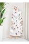 8183 Patterned Linen Dress Orange