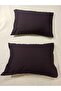Cotton Satin Covered 2 Pack Striped Pillow Case 50X70 Cm. - Black