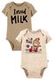 100% Cotton Organic Printed Baby Bodysuit with Snap Fasteners