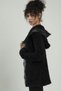 Black Color Women's Sports Beard Yarn Plush Hooded 4-Season Knitwear Cardigan - 6