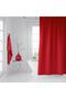Bathroom Shower Curtain 0010 Red 120x200 Curtain Pipe Hanger 90x130 Gifted - 2