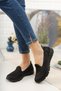Women's Black Orthopedic Sports Ballerinas Soft Sole Walking Shoes - 7