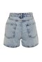 Açık Mavi Yüksek Bel City Boy Denim Şort TWOSS23SR00199 - 12